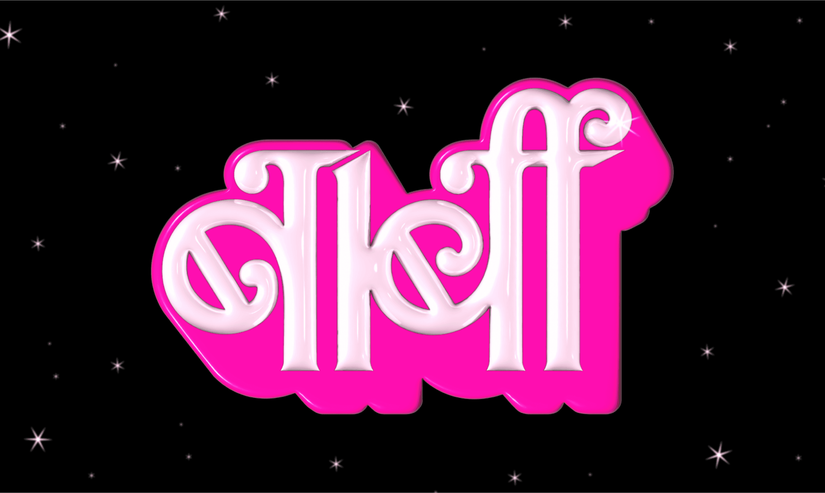 Dimag custom Devanagari lettering in pink and white
