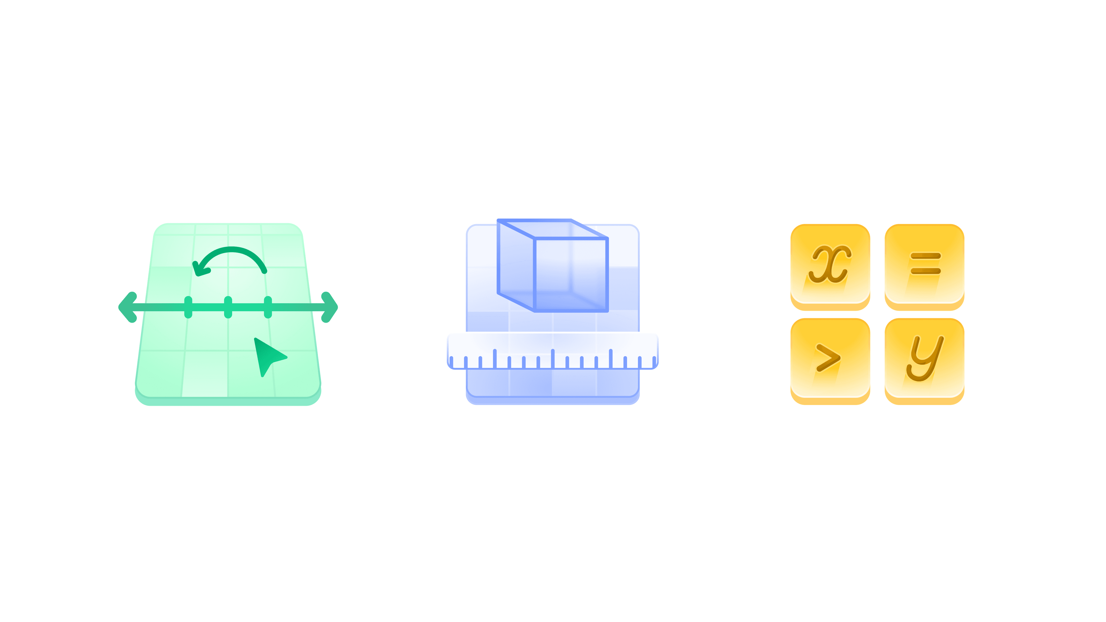 Wayground graph, measurement, and equation-tool illustrations