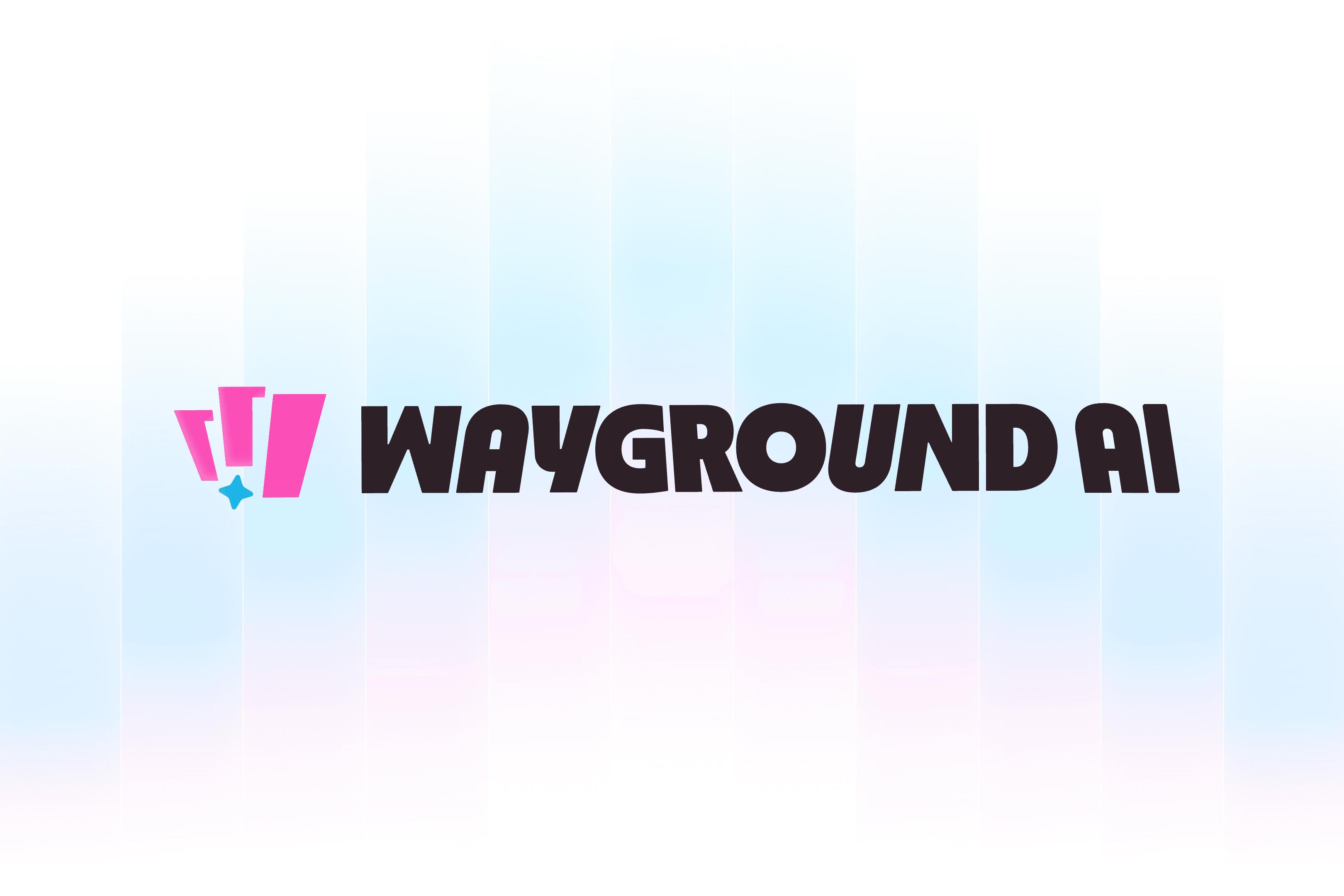 Final Wayground AI wordmark and W symbol on a blue gradient background