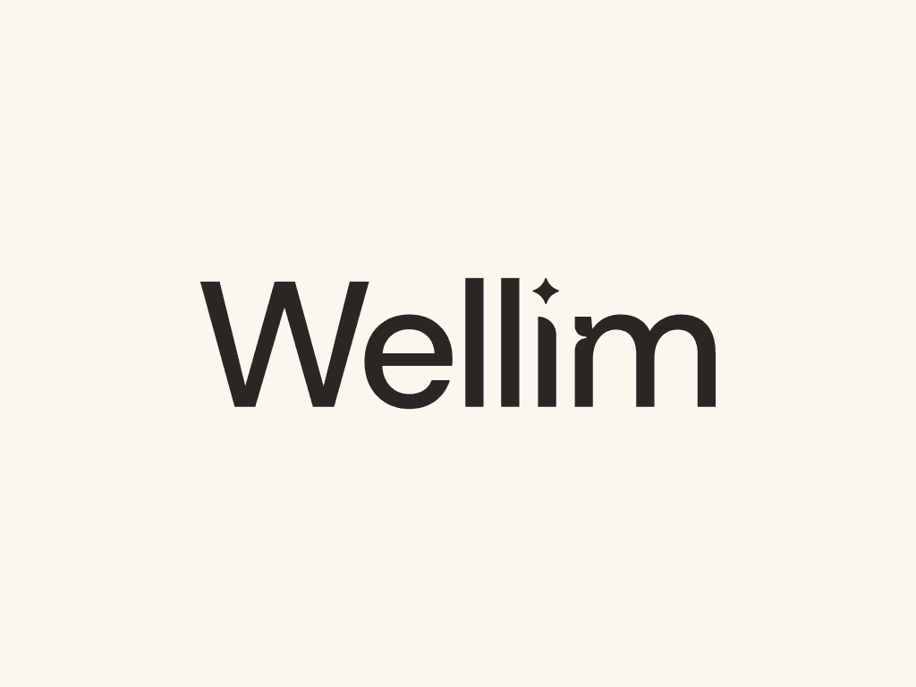 Wellim wordmark on a warm white background