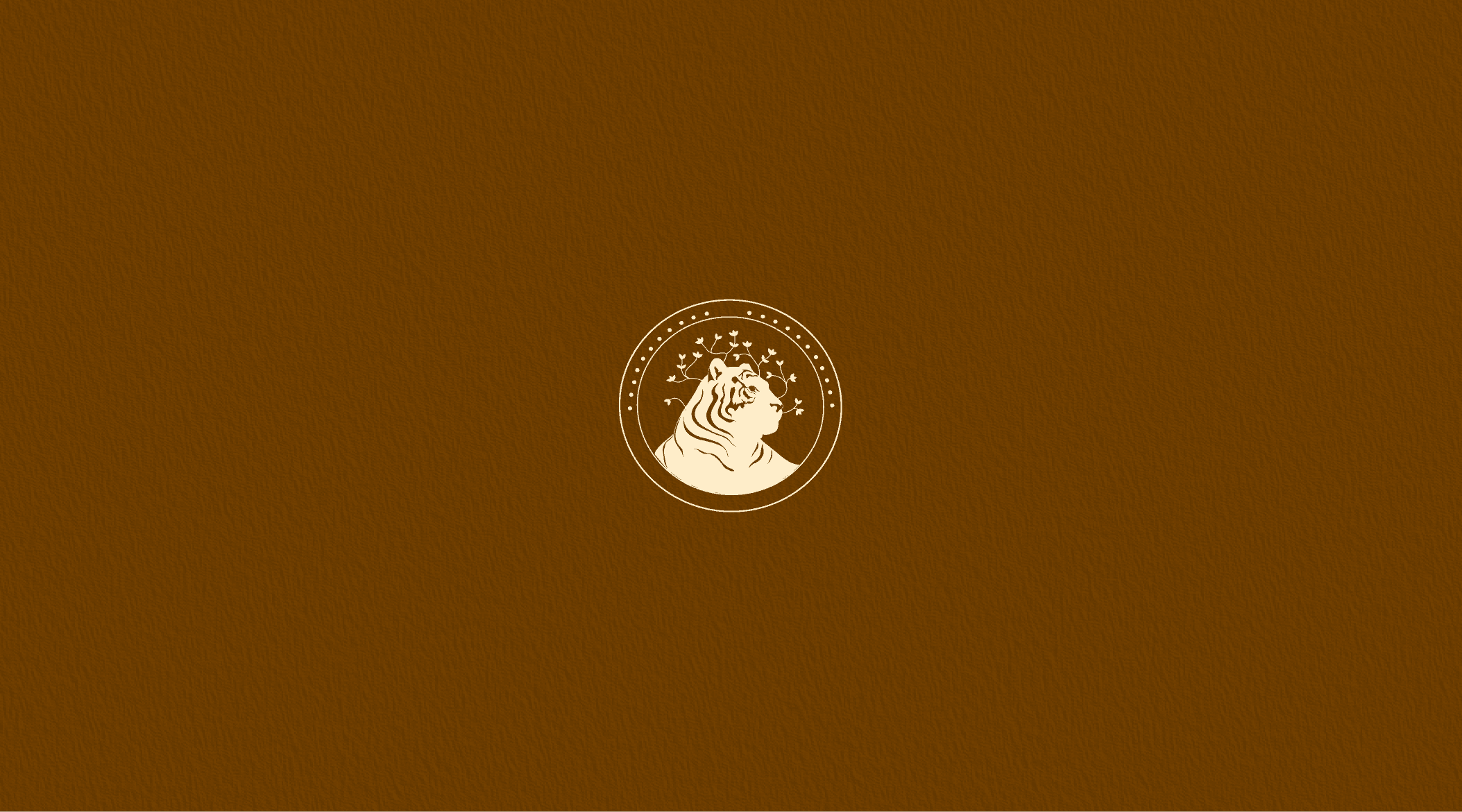 Pondicherry Botanical Garden tiger mark on a textured brown background