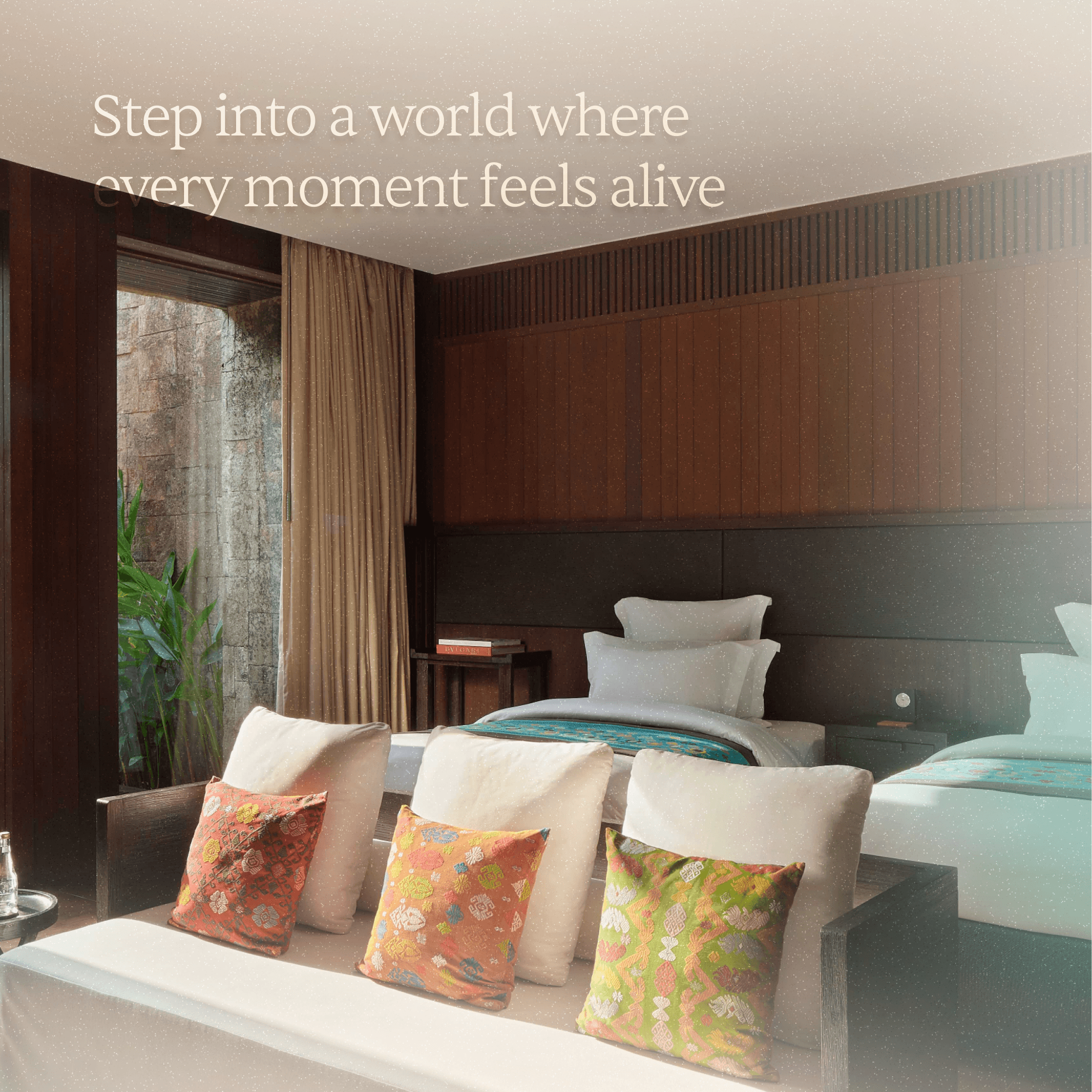 Wellim hotel room opening onto a tropical garden
