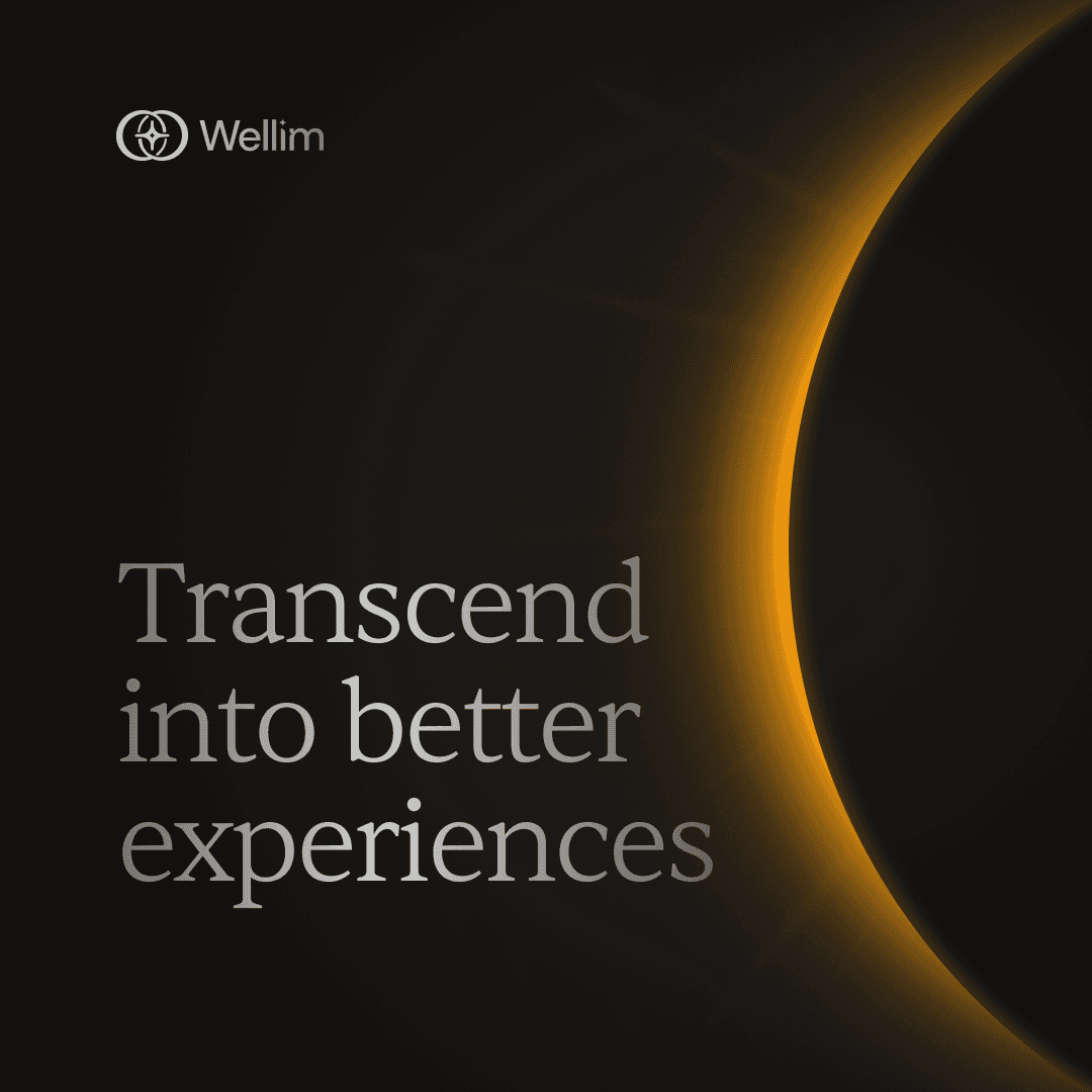 Wellim brand promise beside a glowing eclipse