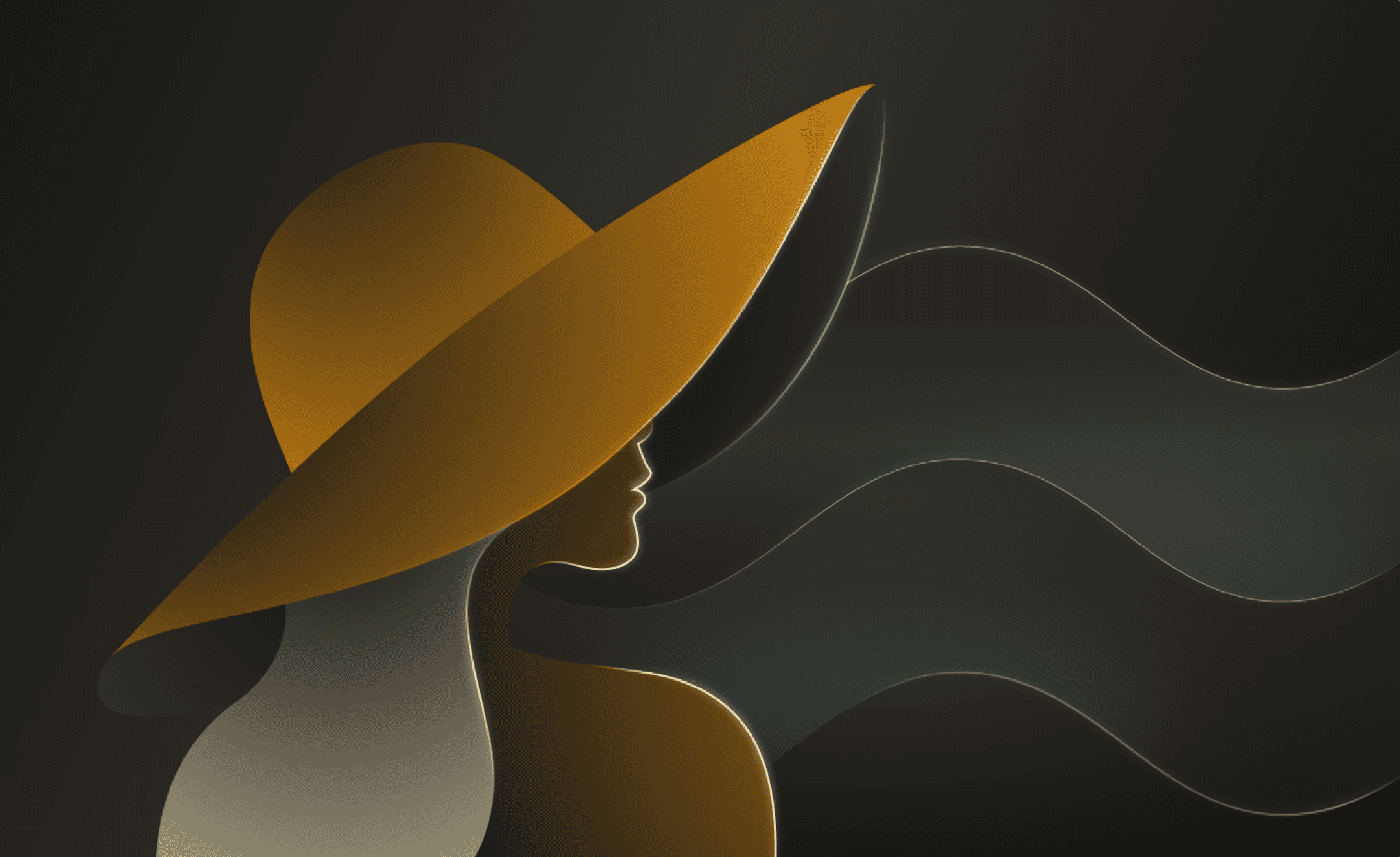 Wellim illustration of a traveller in a wide-brimmed hat